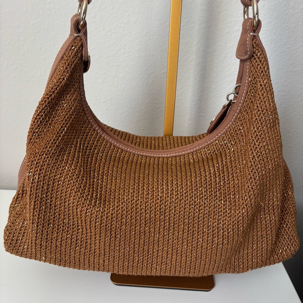 Gorgeous THE SAK Brown & Gold Threads Woven HOBO Shoulder Bag - Picture 8 of 13
